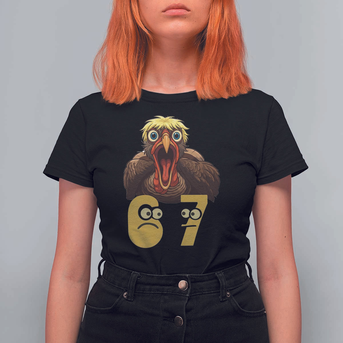 Six Seven Meme Turkey T Shirt For Women Trending Gen Alpha Thanksgiving Gift - Wonder Print Shop