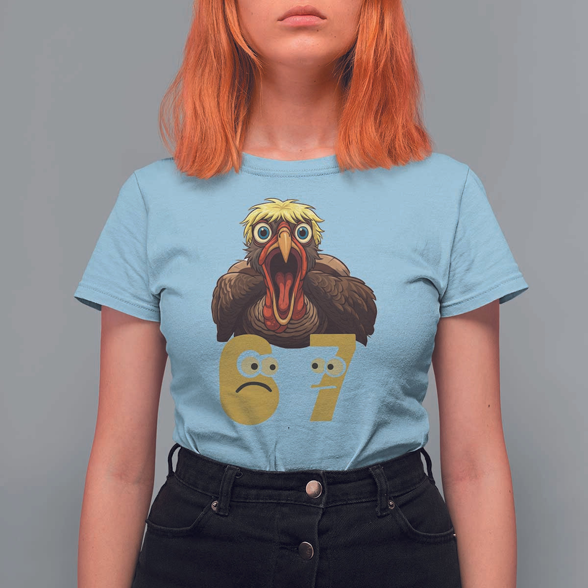 Six Seven Meme Turkey T Shirt For Women Trending Gen Alpha Thanksgiving Gift - Wonder Print Shop