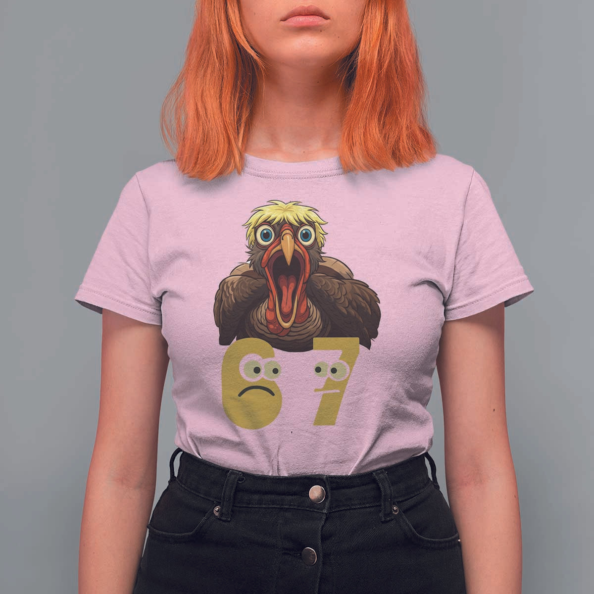 Six Seven Meme Turkey T Shirt For Women Trending Gen Alpha Thanksgiving Gift - Wonder Print Shop