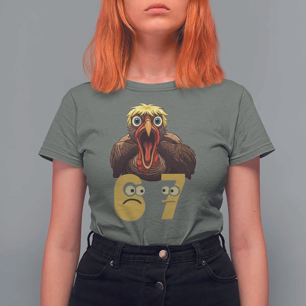 Six Seven Meme Turkey T Shirt For Women Trending Gen Alpha Thanksgiving Gift - Wonder Print Shop