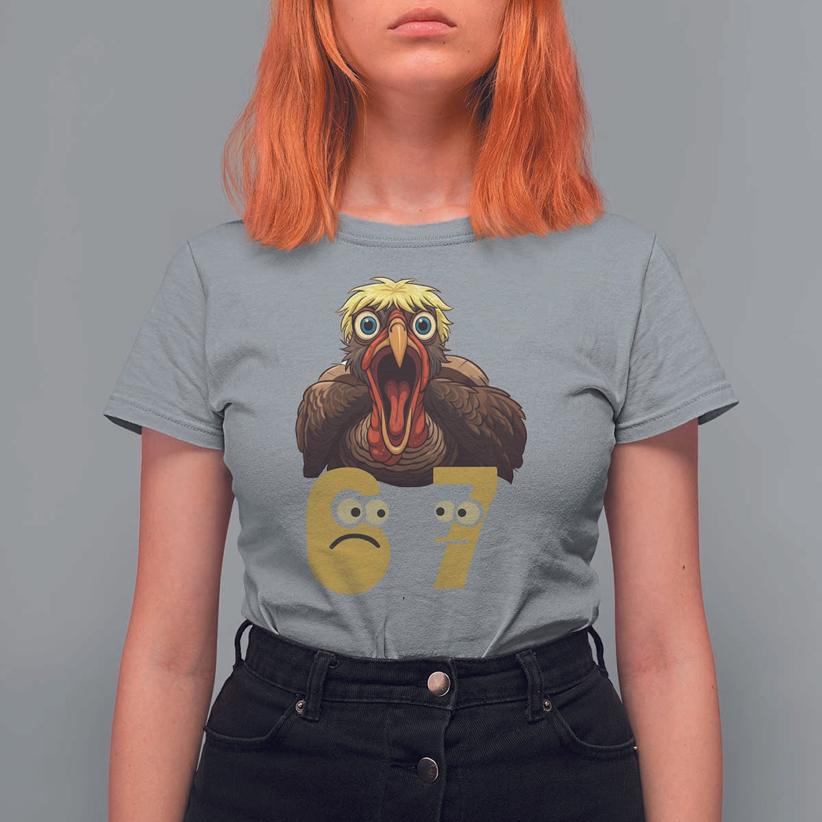 Six Seven Meme Turkey T Shirt For Women Trending Gen Alpha Thanksgiving Gift - Wonder Print Shop