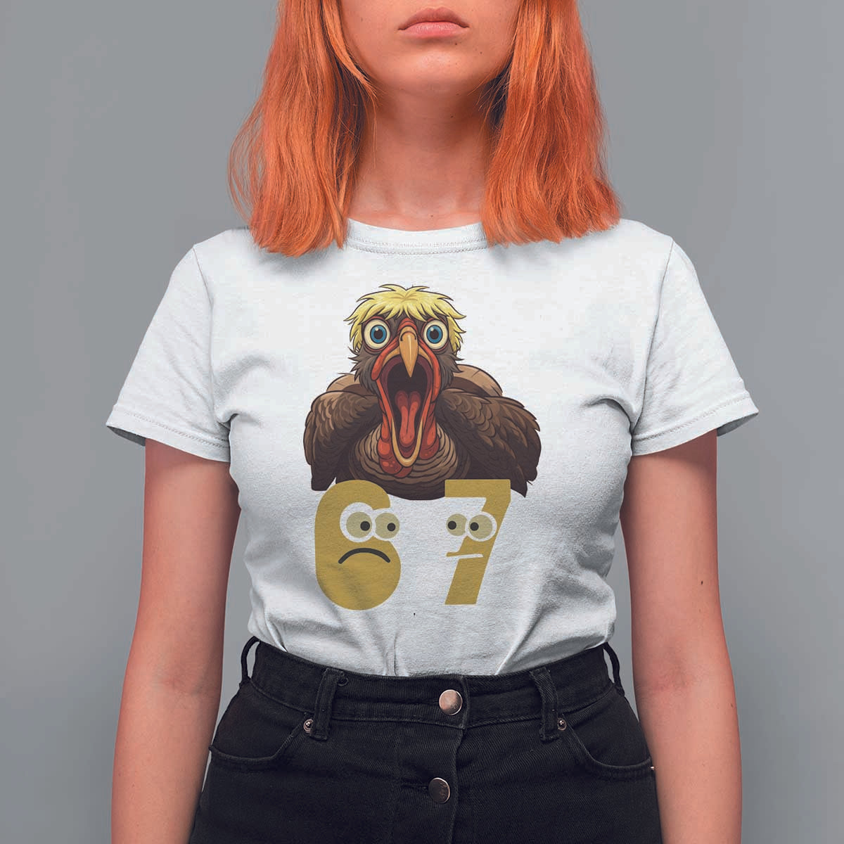 Six Seven Meme Turkey T Shirt For Women Trending Gen Alpha Thanksgiving Gift - Wonder Print Shop