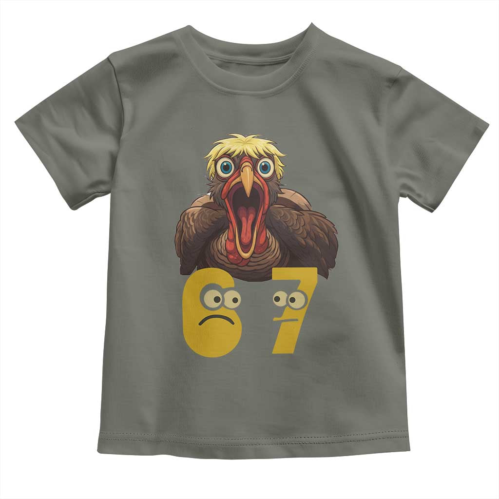 Six Seven Meme Turkey Toddler T Shirt Trending Gen Alpha Thanksgiving Gift - Wonder Print Shop