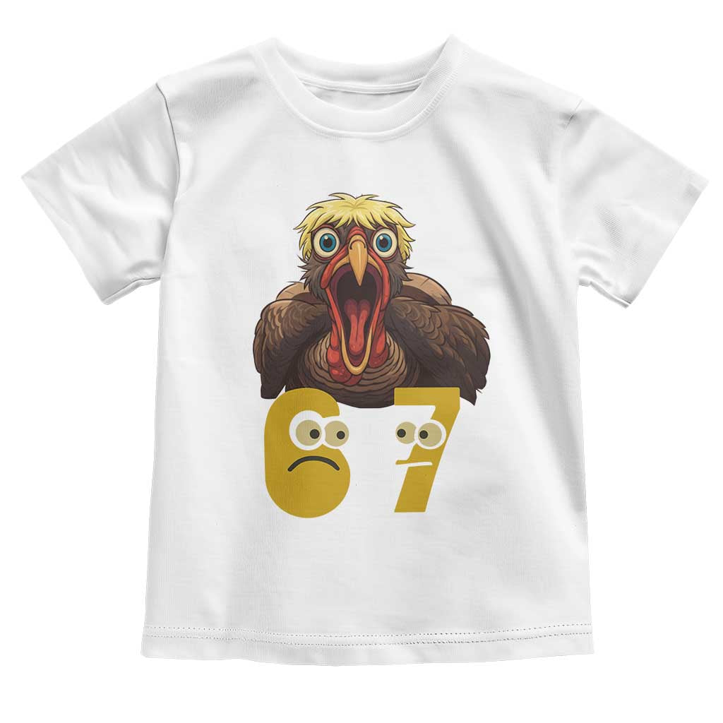 Six Seven Meme Turkey Toddler T Shirt Trending Gen Alpha Thanksgiving Gift - Wonder Print Shop