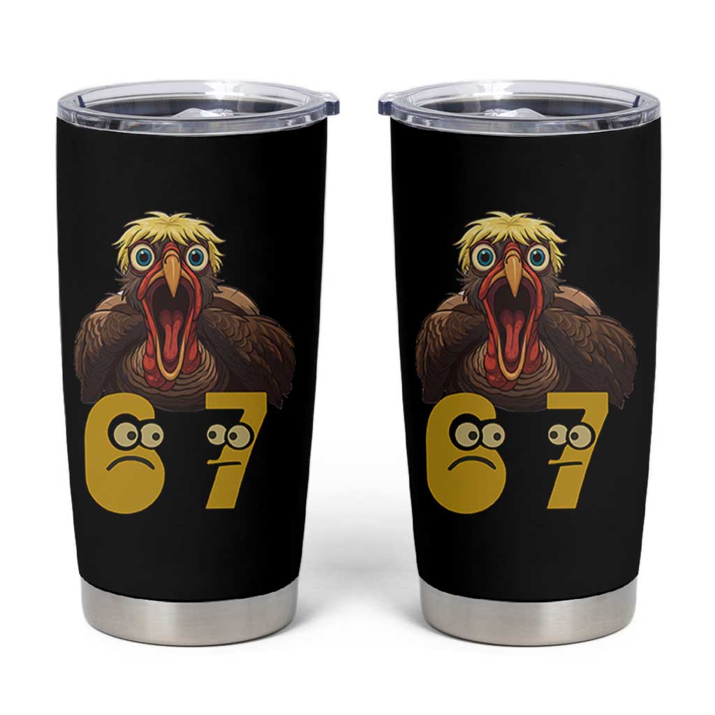 Six Seven Meme Turkey Tumbler Cup Trending Gen Alpha Thanksgiving Gift - Wonder Print Shop