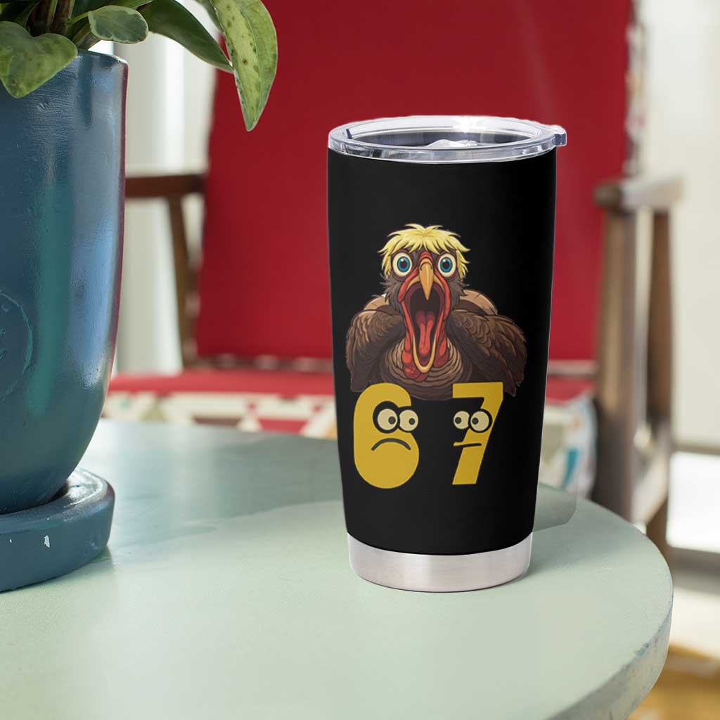 Six Seven Meme Turkey Tumbler Cup Trending Gen Alpha Thanksgiving Gift - Wonder Print Shop