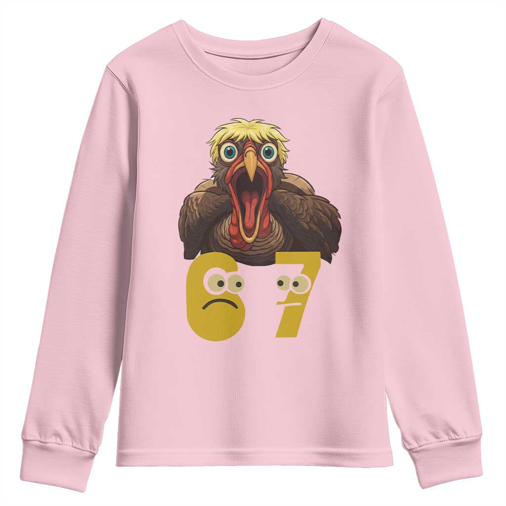 Six Seven Meme Turkey Youth Sweatshirt Trending Gen Alpha Thanksgiving Gift - Wonder Print Shop