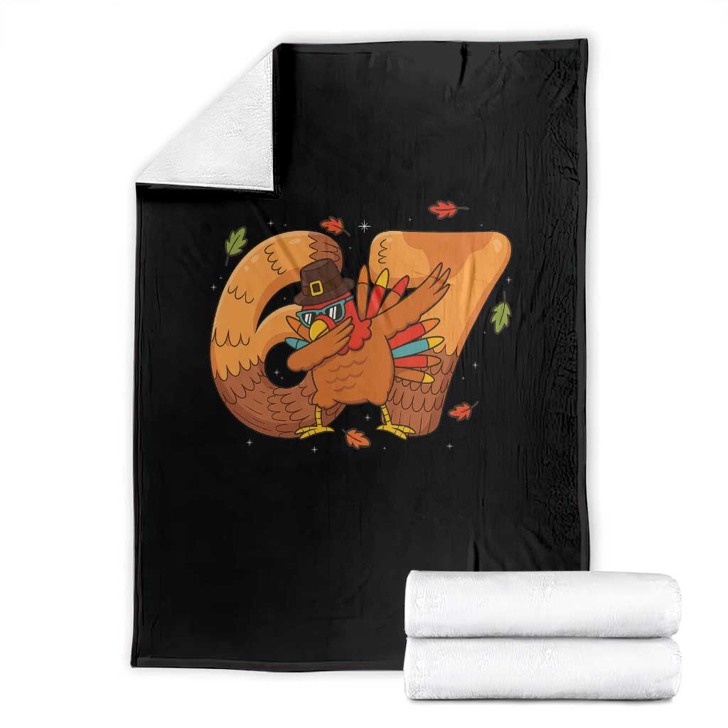 Thanksgiving Turkey Dabbing Throw Blanket Six Seven Meme Trending Gift - Wonder Print Shop