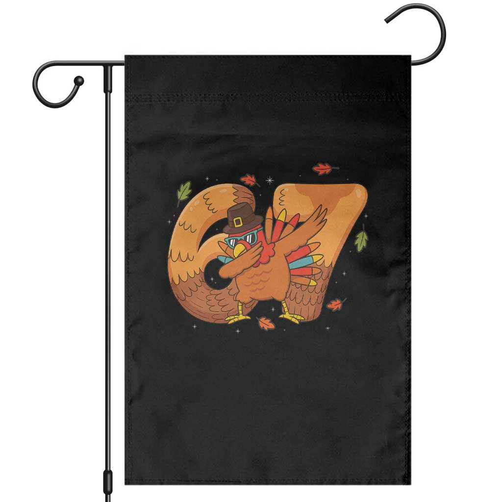 Thanksgiving Turkey Dabbing Garden Flag Six Seven Meme Trending Gift - Wonder Print Shop