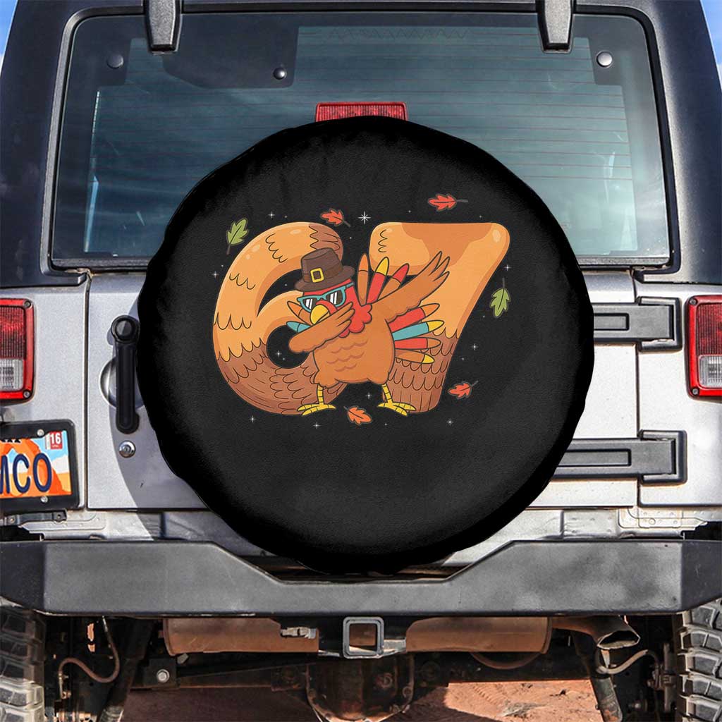 Thanksgiving Turkey Dabbing Spare Tire Cover Six Seven Meme Trending Gift - Wonder Print Shop