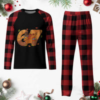 Thanksgiving Turkey Dabbing Plaid Pajama Set Six Seven Meme Trending Gift - Wonder Print Shop