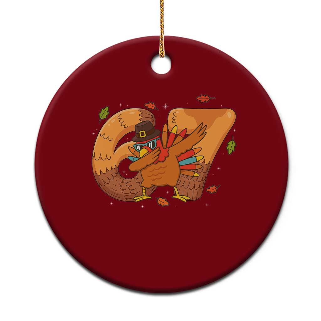 Thanksgiving Turkey Dabbing Ceramic Ornament Six Seven Meme Trending Gift - Wonder Print Shop