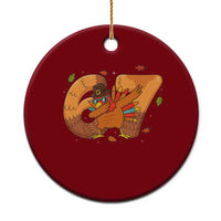 Thanksgiving Turkey Dabbing Ceramic Ornament Six Seven Meme Trending Gift - Wonder Print Shop