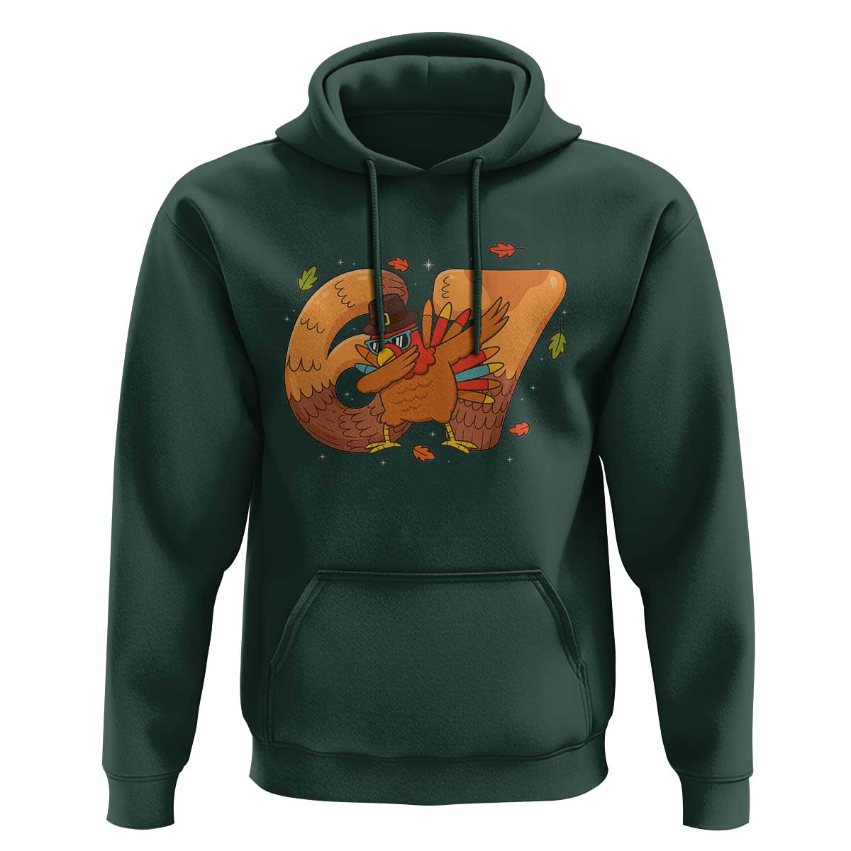 Thanksgiving Turkey Dabbing Hoodie Six Seven Meme Trending Gift - Wonder Print Shop