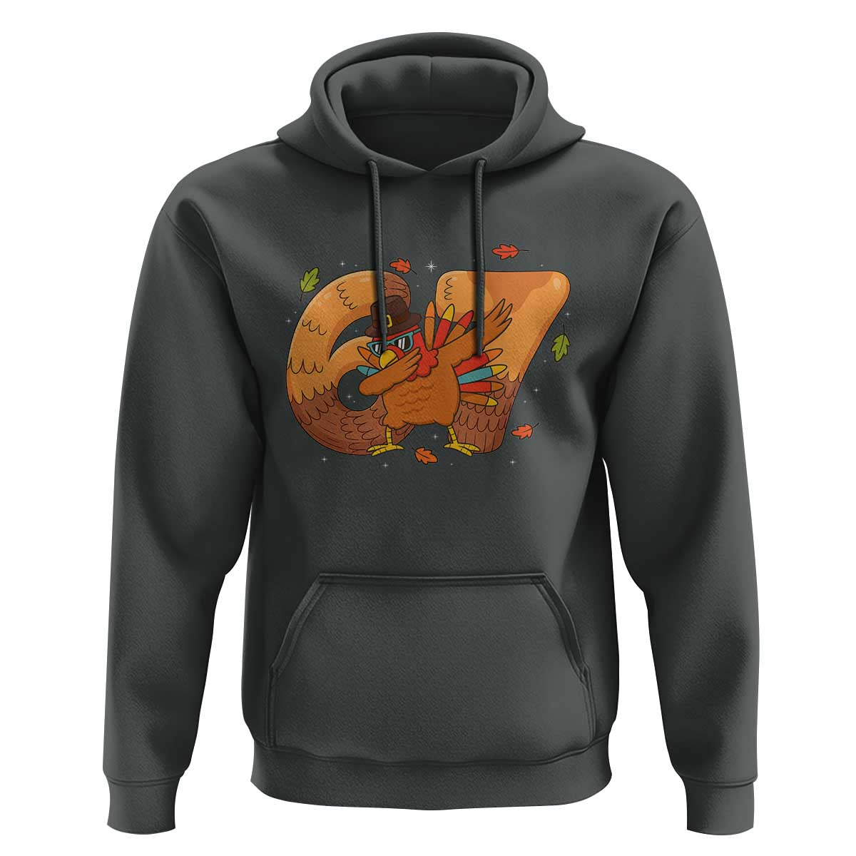 Thanksgiving Turkey Dabbing Hoodie Six Seven Meme Trending Gift - Wonder Print Shop