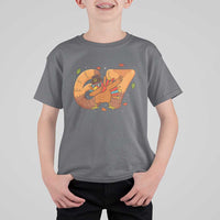 Thanksgiving Turkey Dabbing T Shirt For Kid Six Seven Meme Trending Gift - Wonder Print Shop