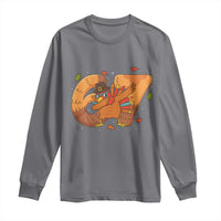 Thanksgiving Turkey Dabbing Long Sleeve Shirt Six Seven Meme Trending Gift - Wonder Print Shop