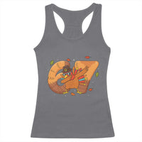 Thanksgiving Turkey Dabbing Racerback Tank Top Six Seven Meme Trending Gift - Wonder Print Shop