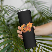 Thanksgiving Turkey Dabbing Skinny Tumbler Six Seven Meme Trending Gift - Wonder Print Shop