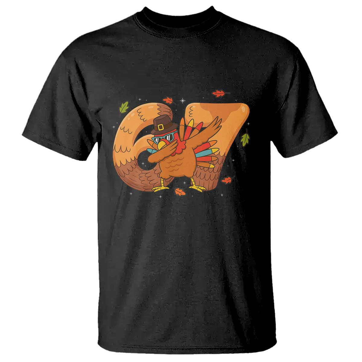 Thanksgiving Turkey Dabbing T Shirt Six Seven Meme Trending Gift - Wonder Print Shop