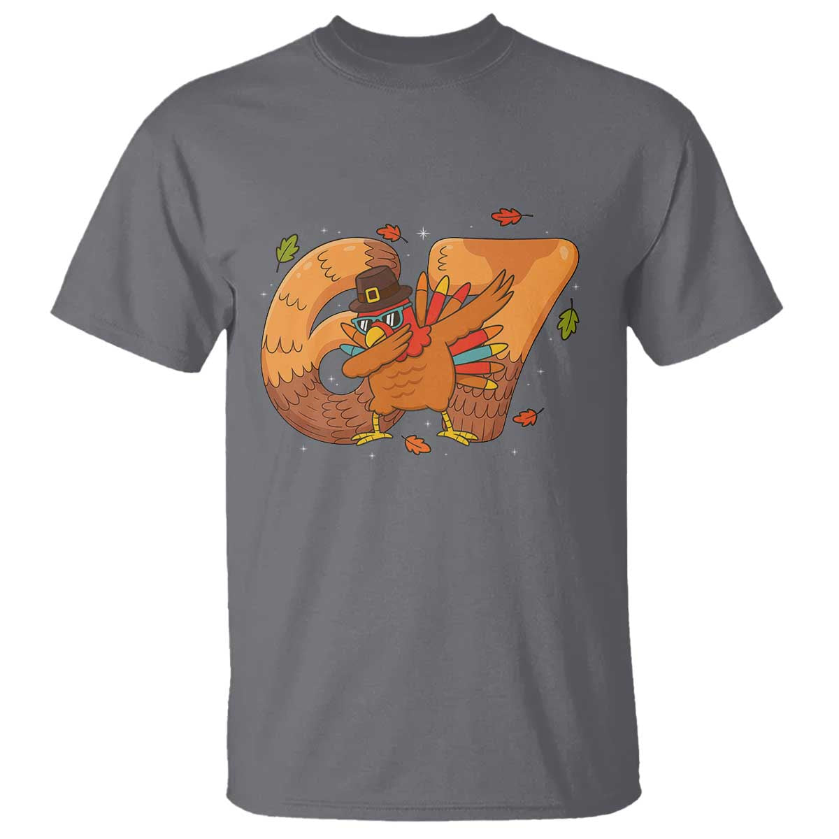 Thanksgiving Turkey Dabbing T Shirt Six Seven Meme Trending Gift - Wonder Print Shop