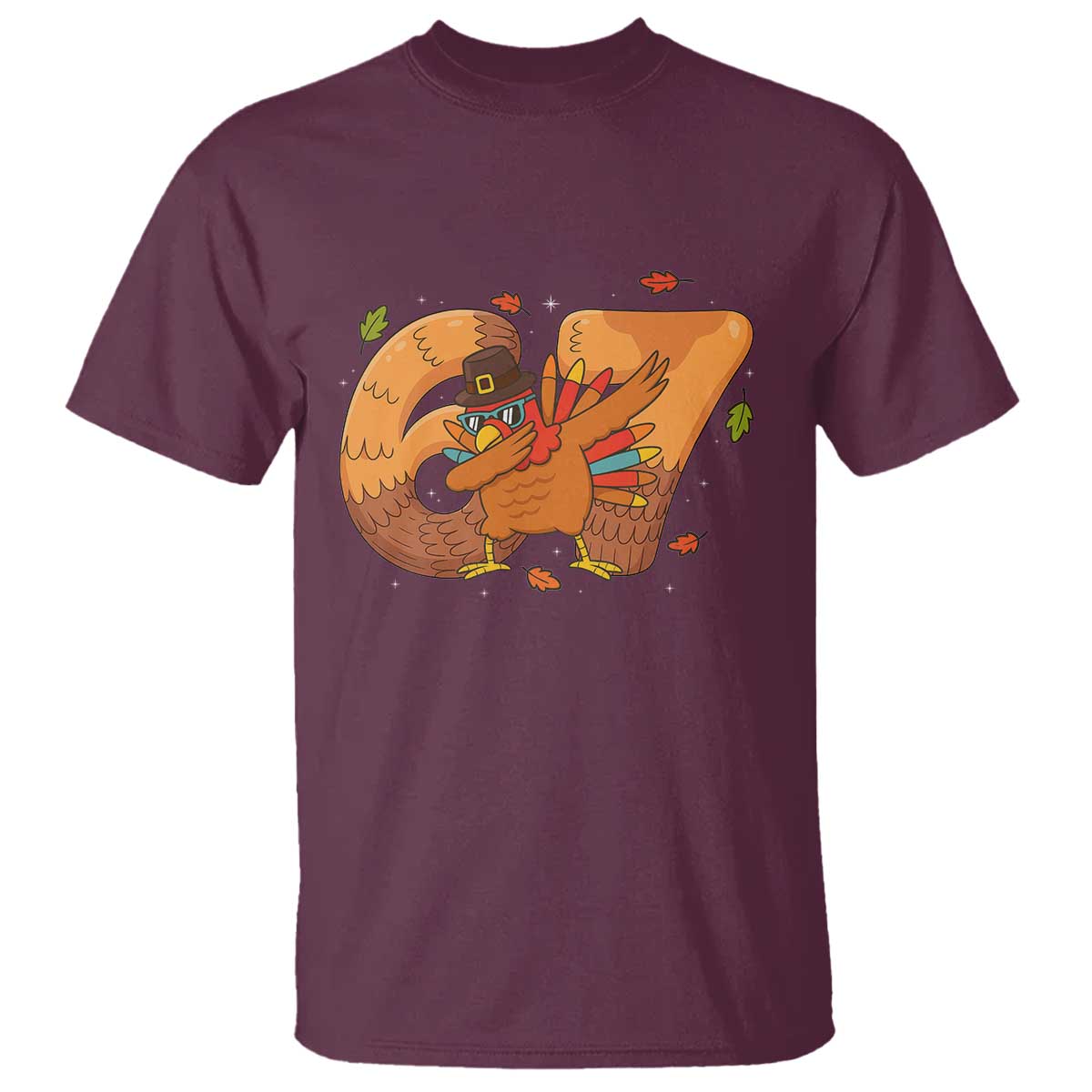 Thanksgiving Turkey Dabbing T Shirt Six Seven Meme Trending Gift - Wonder Print Shop