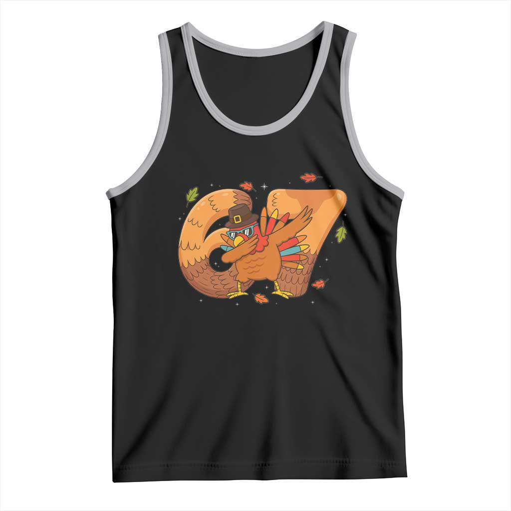 Thanksgiving Turkey Dabbing Tank Top Six Seven Meme Trending Gift - Wonder Print Shop