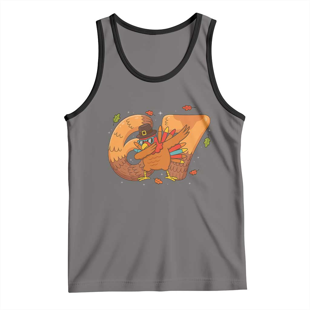 Thanksgiving Turkey Dabbing Tank Top Six Seven Meme Trending Gift - Wonder Print Shop