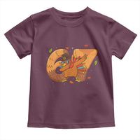 Thanksgiving Turkey Dabbing Toddler T Shirt Six Seven Meme Trending Gift - Wonder Print Shop