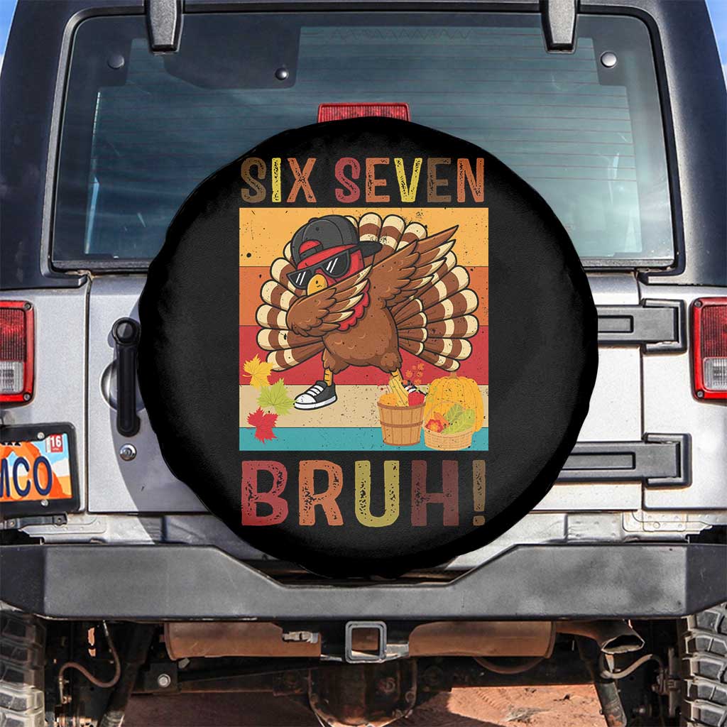Six Seven Meme Turkey Dabbing Spare Tire Cover Funny Thanksgiving Gift - Wonder Print Shop