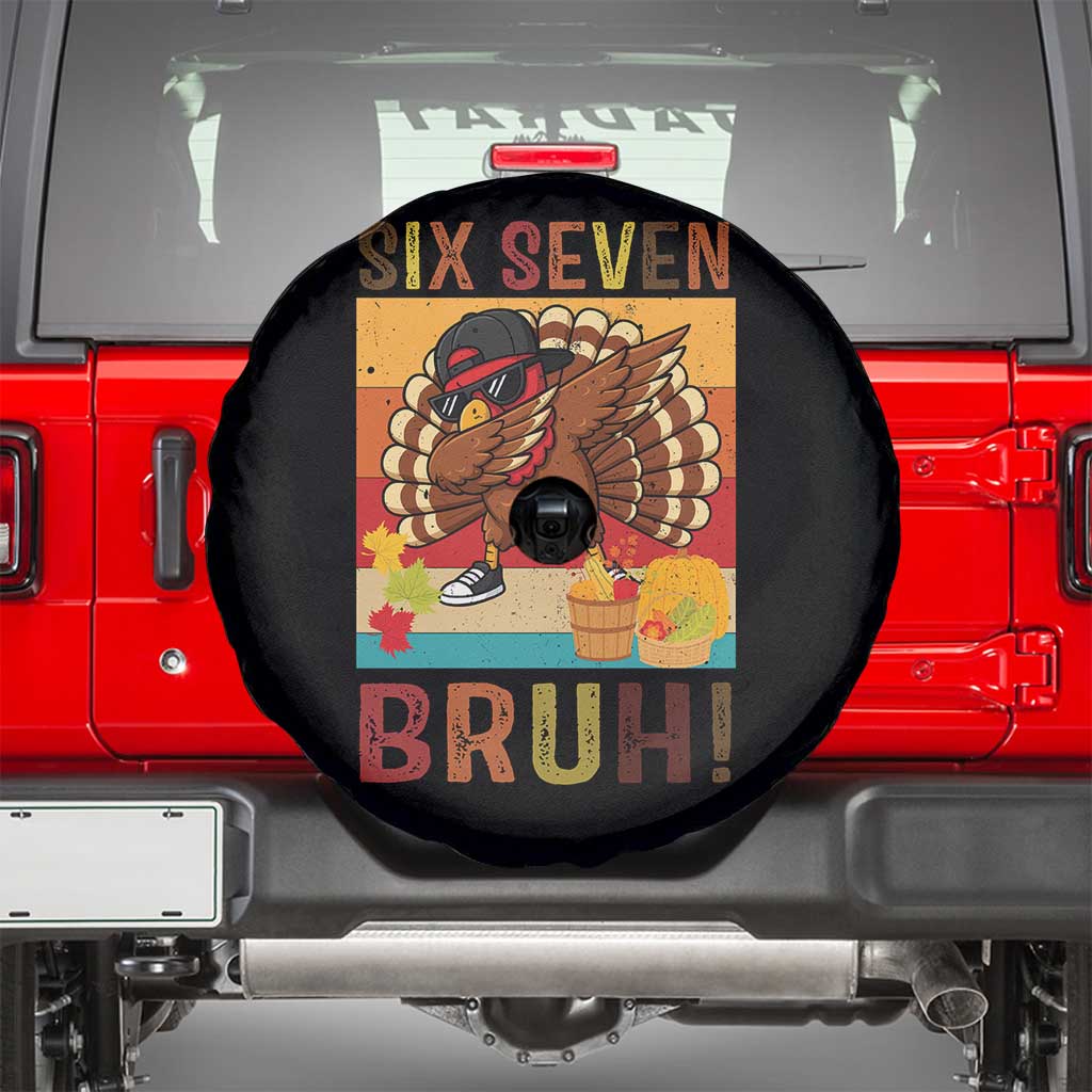 Six Seven Meme Turkey Dabbing Spare Tire Cover Funny Thanksgiving Gift - Wonder Print Shop