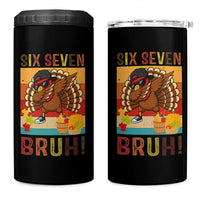 Six Seven Meme Turkey Dabbing 4 in 1 Can Cooler Tumbler Funny Thanksgiving Gift - Wonder Print Shop