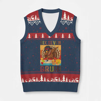 Six Seven Meme Turkey Dabbing V-Neck Knit Sweater Vest Funny Thanksgiving Gift - Wonder Print Shop