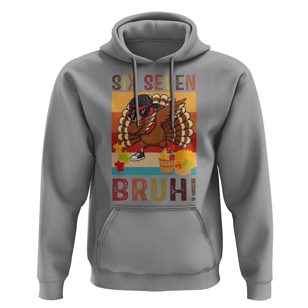 Six Seven Meme Turkey Dabbing Hoodie Funny Thanksgiving Gift - Wonder Print Shop
