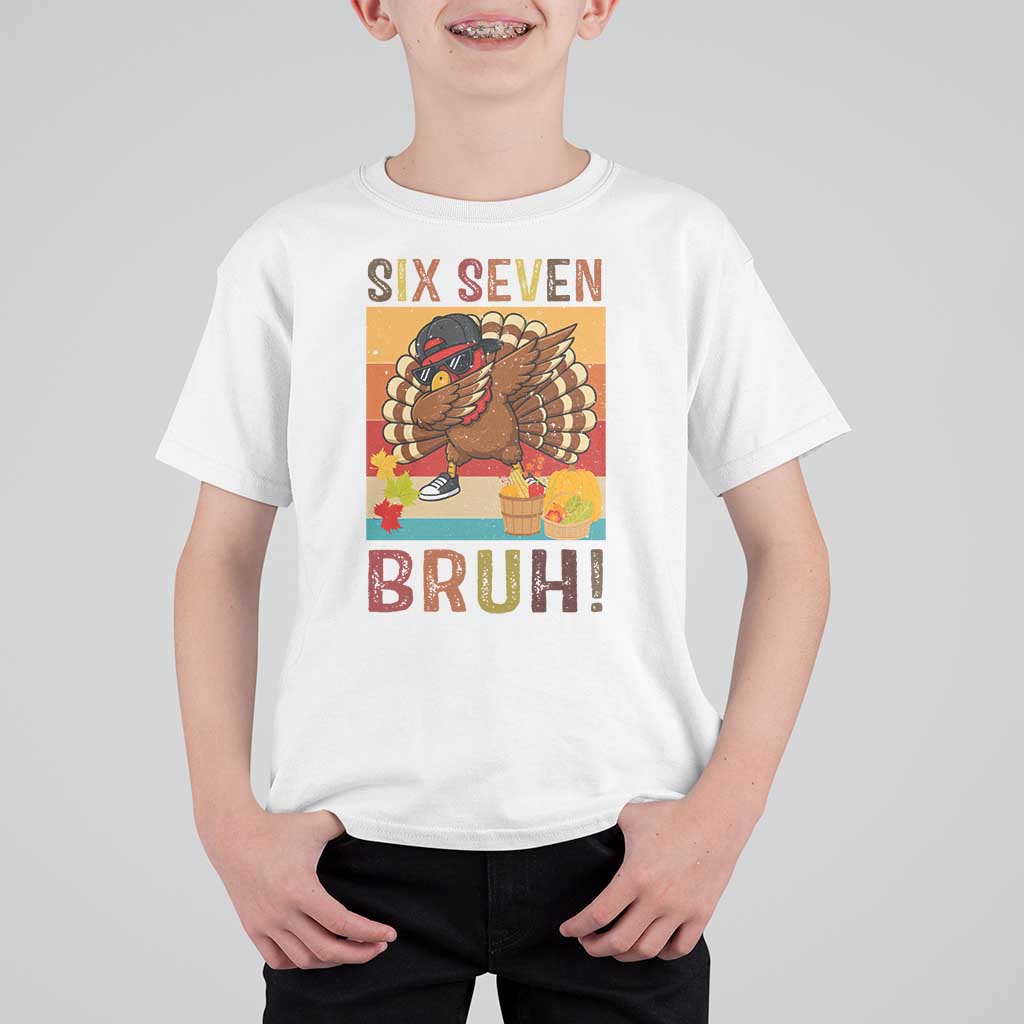 Six Seven Meme Turkey Dabbing T Shirt For Kid Funny Thanksgiving Gift - Wonder Print Shop