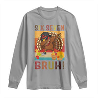 Six Seven Meme Turkey Dabbing Long Sleeve Shirt Funny Thanksgiving Gift - Wonder Print Shop