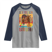 Six Seven Meme Turkey Dabbing Raglan Shirt Funny Thanksgiving Gift - Wonder Print Shop