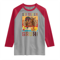 Six Seven Meme Turkey Dabbing Raglan Shirt Funny Thanksgiving Gift - Wonder Print Shop