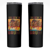 Six Seven Meme Turkey Dabbing Skinny Tumbler Funny Thanksgiving Gift - Wonder Print Shop
