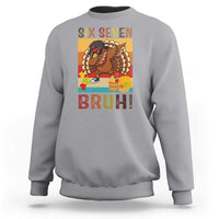 Six Seven Meme Turkey Dabbing Sweatshirt Funny Thanksgiving Gift - Wonder Print Shop