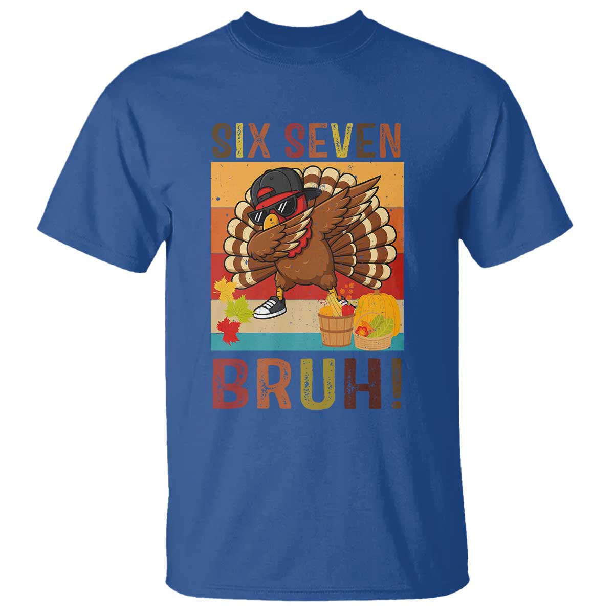 Six Seven Meme Turkey Dabbing T Shirt Funny Thanksgiving Gift - Wonder Print Shop