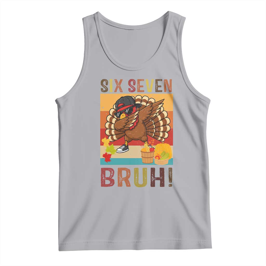 Six Seven Meme Turkey Dabbing Tank Top Funny Thanksgiving Gift - Wonder Print Shop