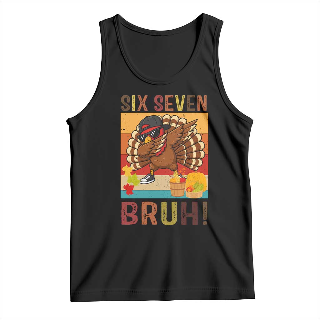 Six Seven Meme Turkey Dabbing Tank Top Funny Thanksgiving Gift - Wonder Print Shop