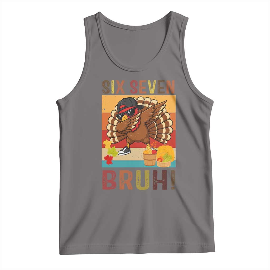 Six Seven Meme Turkey Dabbing Tank Top Funny Thanksgiving Gift - Wonder Print Shop