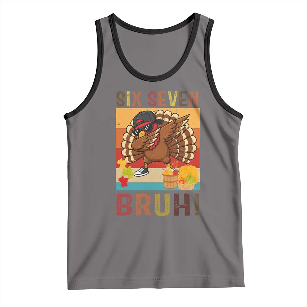 Six Seven Meme Turkey Dabbing Tank Top Funny Thanksgiving Gift - Wonder Print Shop