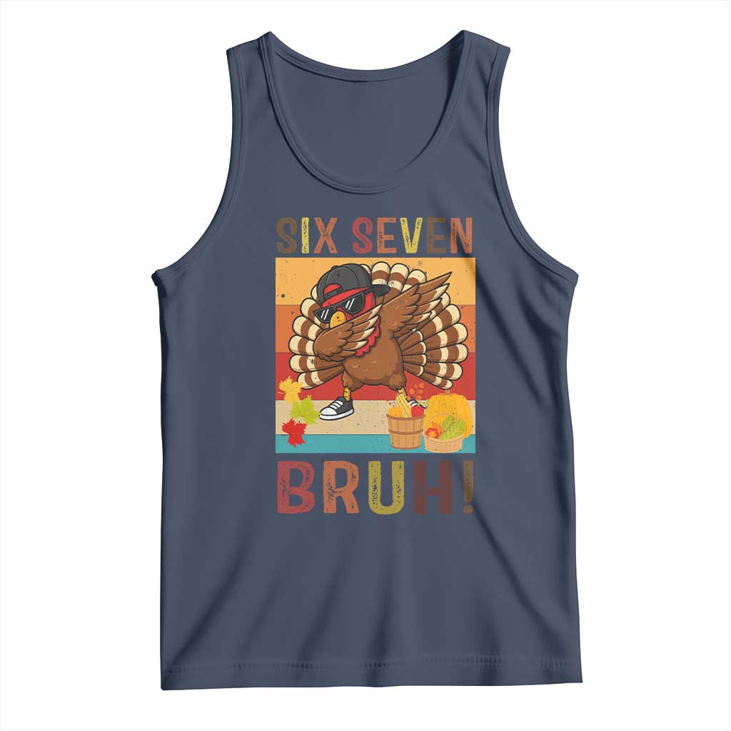 Six Seven Meme Turkey Dabbing Tank Top Funny Thanksgiving Gift - Wonder Print Shop