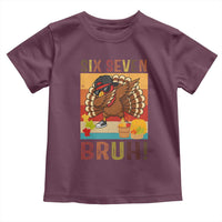 Six Seven Meme Turkey Dabbing Toddler T Shirt Funny Thanksgiving Gift - Wonder Print Shop