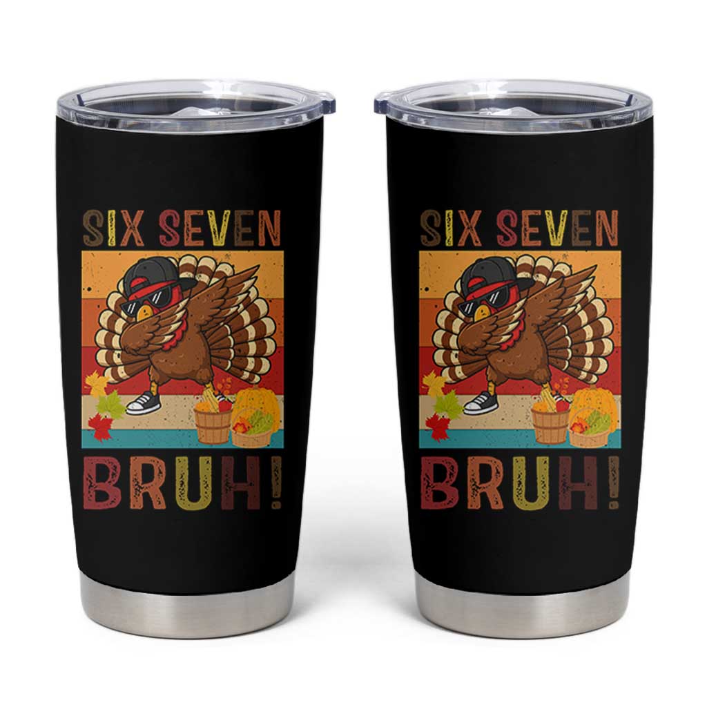 Six Seven Meme Turkey Dabbing Tumbler Cup Funny Thanksgiving Gift - Wonder Print Shop
