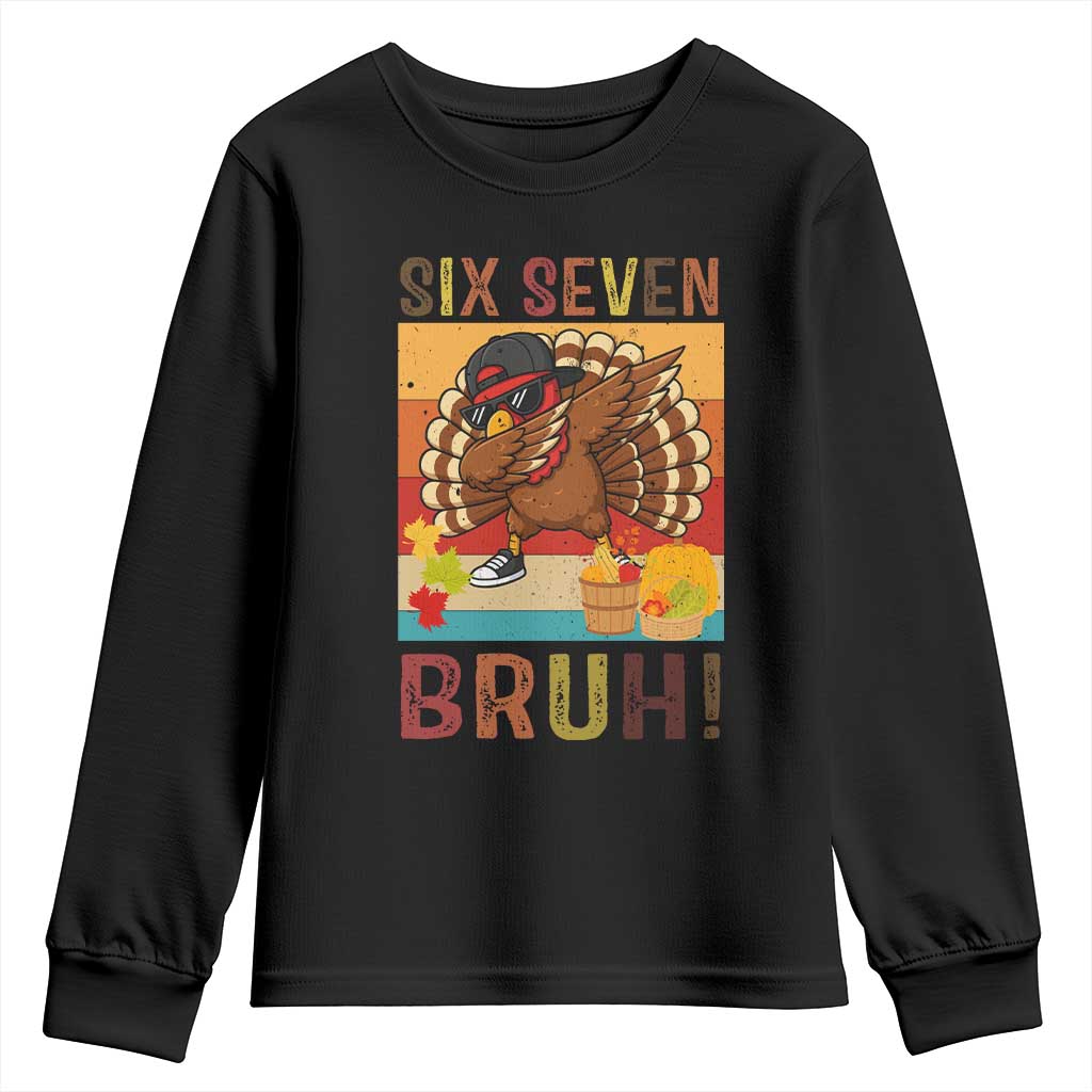 Six Seven Meme Turkey Dabbing Youth Sweatshirt Funny Thanksgiving Gift - Wonder Print Shop