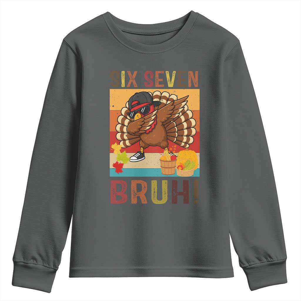 Six Seven Meme Turkey Dabbing Youth Sweatshirt Funny Thanksgiving Gift - Wonder Print Shop